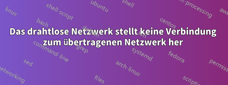 Das drahtlose Netzwerk stellt keine Verbindung zum übertragenen Netzwerk her