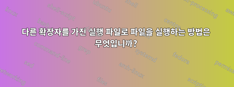 다른 확장자를 가진 실행 파일로 파일을 실행하는 방법은 무엇입니까?