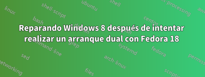 Reparando Windows 8 después de intentar realizar un arranque dual con Fedora 18