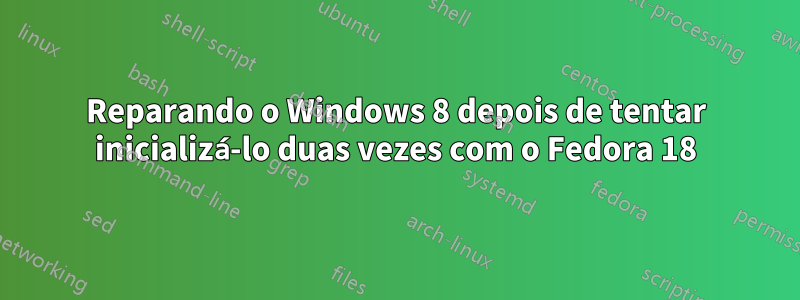 Reparando o Windows 8 depois de tentar inicializá-lo duas vezes com o Fedora 18