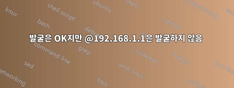 발굴은 OK지만 @192.168.1.1은 발굴하지 않음