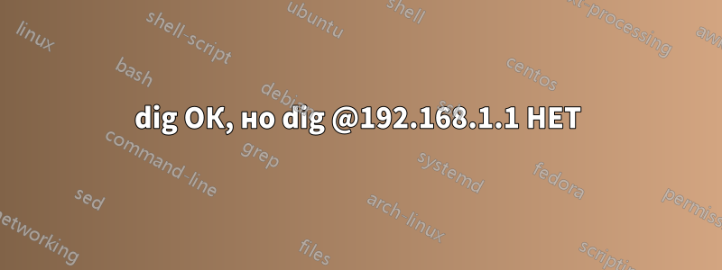 dig ОК, но dig @192.168.1.1 НЕТ