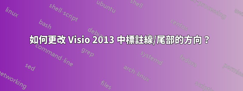 如何更改 Visio 2013 中標註線/尾部的方向？