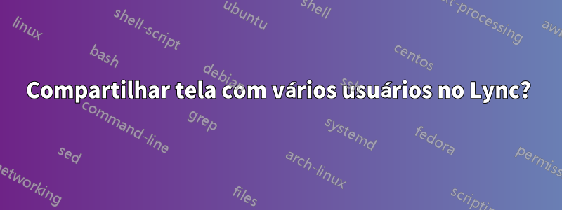 Compartilhar tela com vários usuários no Lync?
