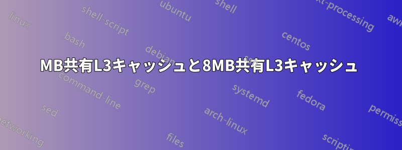 6MB共有L3キャッシュと8MB共有L3キャッシュ