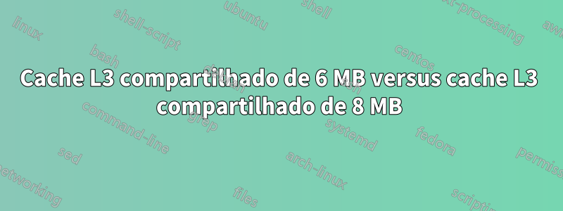 Cache L3 compartilhado de 6 MB versus cache L3 compartilhado de 8 MB