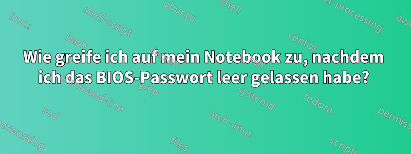 Wie greife ich auf mein Notebook zu, nachdem ich das BIOS-Passwort leer gelassen habe?
