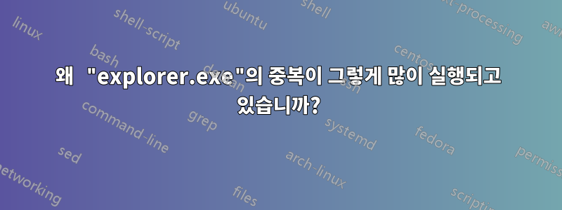왜 "explorer.exe"의 중복이 그렇게 많이 실행되고 있습니까?