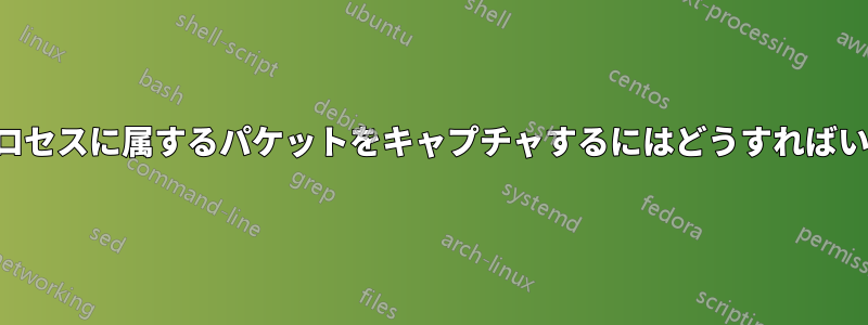 特定のプロセスに属するパケットをキャプチャするにはどうすればいいですか