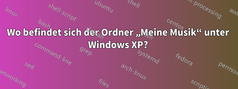 Wo befindet sich der Ordner „Meine Musik“ unter Windows XP?