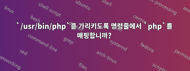 `/usr/bin/php`를 가리키도록 명령줄에서 `php`를 매핑합니까?