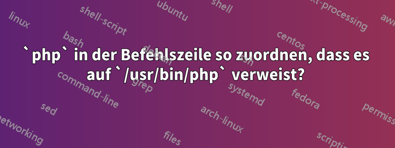 `php` in der Befehlszeile so zuordnen, dass es auf `/usr/bin/php` verweist?