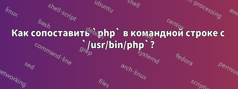 Как сопоставить `php` в командной строке с `/usr/bin/php`?