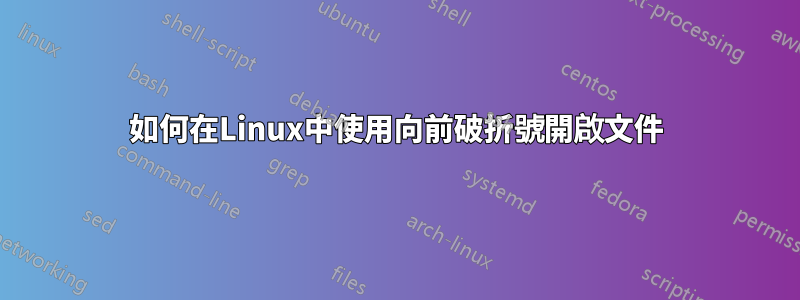 如何在Linux中使用向前破折號開啟文件