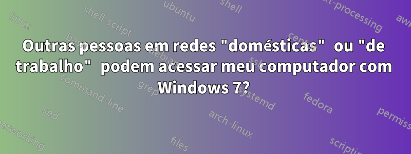 Outras pessoas em redes "domésticas" ou "de trabalho" podem acessar meu computador com Windows 7?