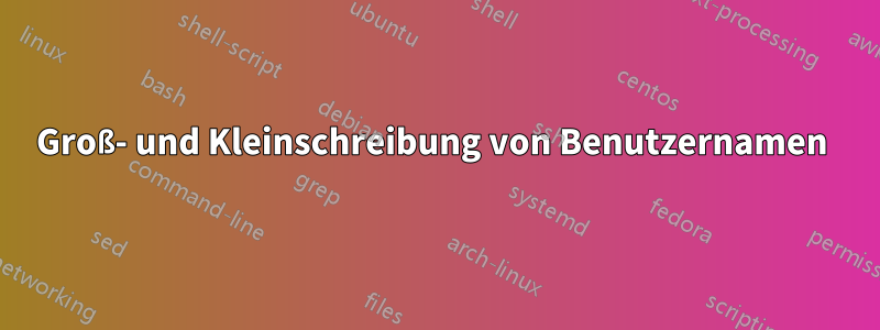 Groß- und Kleinschreibung von Benutzernamen 