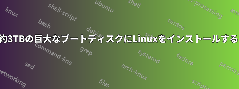 約3TBの巨大なブートディスクにLinuxをインストールする