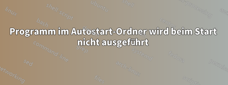 Programm im Autostart-Ordner wird beim Start nicht ausgeführt