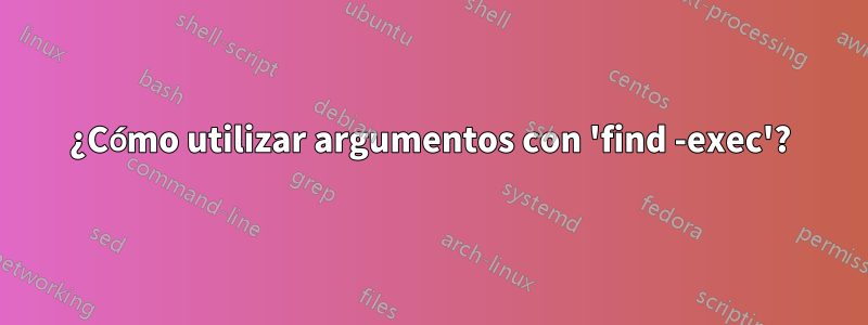 ¿Cómo utilizar argumentos con 'find -exec'?