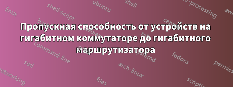 Пропускная способность от устройств на гигабитном коммутаторе до гигабитного маршрутизатора