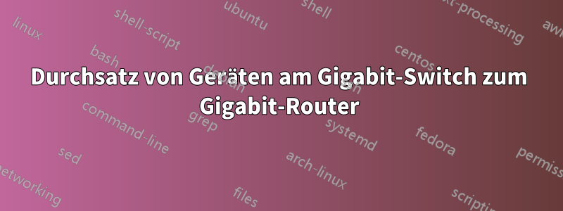 Durchsatz von Geräten am Gigabit-Switch zum Gigabit-Router