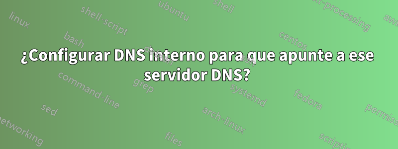 ¿Configurar DNS interno para que apunte a ese servidor DNS?