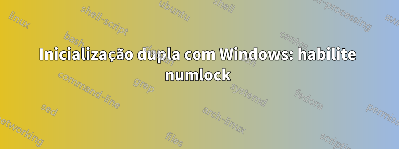 Inicialização dupla com Windows: habilite numlock