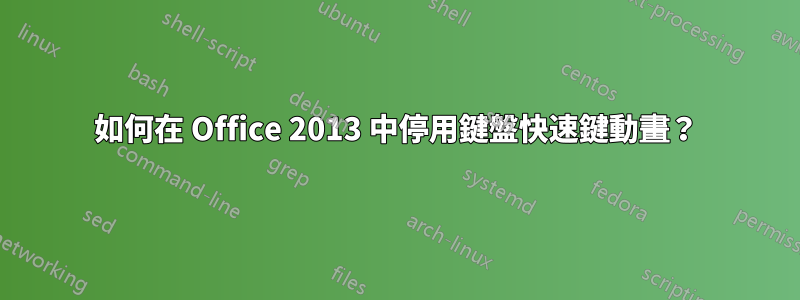 如何在 Office 2013 中停用鍵盤快速鍵動畫？