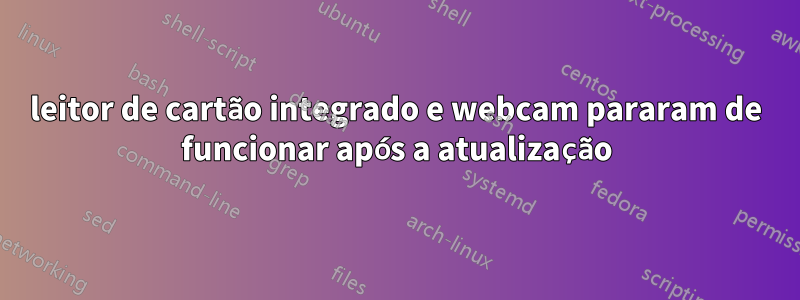 leitor de cartão integrado e webcam pararam de funcionar após a atualização