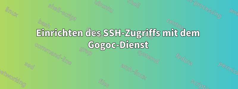 Einrichten des SSH-Zugriffs mit dem Gogoc-Dienst