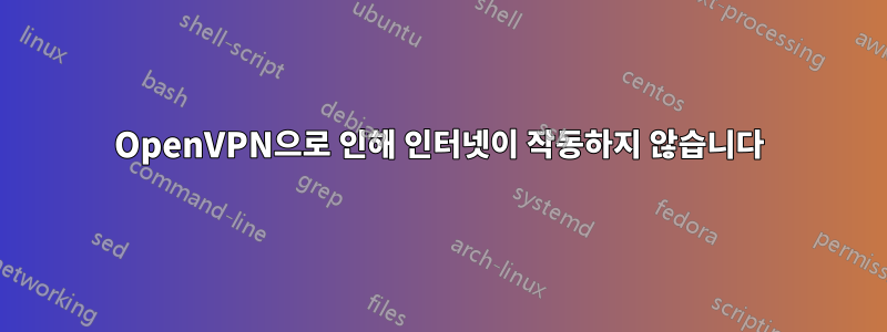 OpenVPN으로 인해 인터넷이 작동하지 않습니다