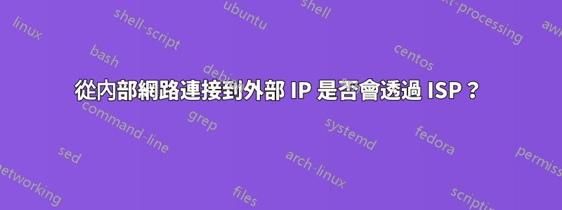 從內部網路連接到外部 IP 是否會透過 ISP？