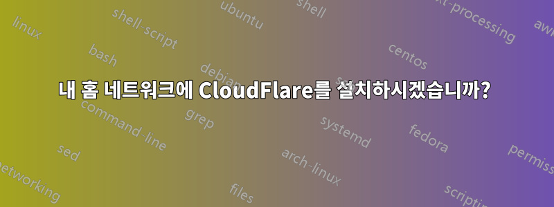 내 홈 네트워크에 CloudFlare를 설치하시겠습니까?