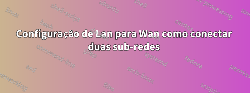 Configuração de Lan para Wan como conectar duas sub-redes