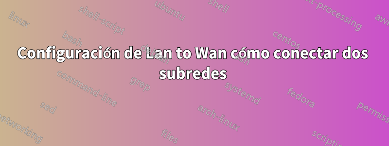 Configuración de Lan to Wan cómo conectar dos subredes