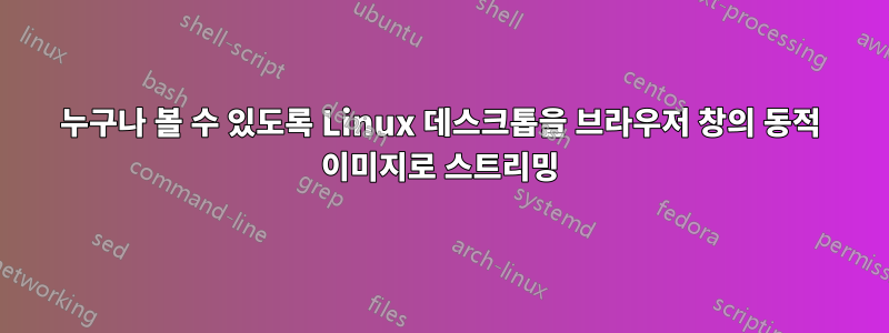 누구나 볼 수 있도록 Linux 데스크톱을 브라우저 창의 동적 이미지로 스트리밍