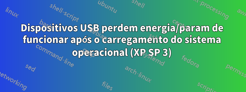 Dispositivos USB perdem energia/param de funcionar após o carregamento do sistema operacional (XP SP 3)