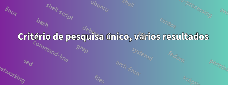 Critério de pesquisa único, vários resultados