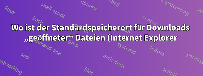 Wo ist der Standardspeicherort für Downloads „geöffneter“ Dateien (Internet Explorer)?