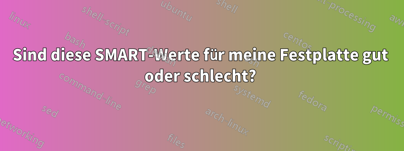 Sind diese SMART-Werte für meine Festplatte gut oder schlecht?