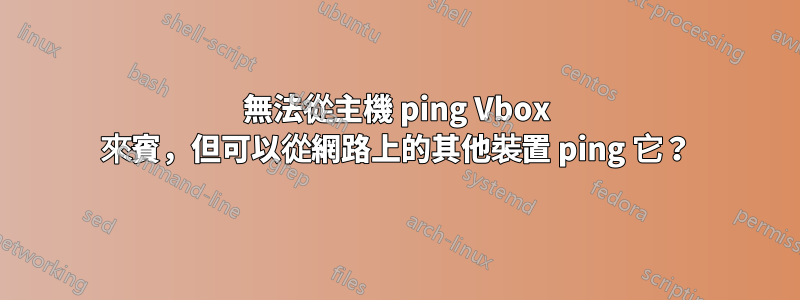 無法從主機 ping Vbox 來賓，但可以從網路上的其他裝置 ping 它？