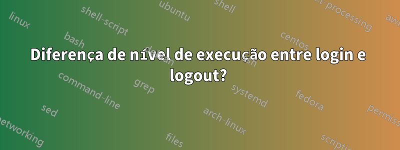 Diferença de nível de execução entre login e logout?