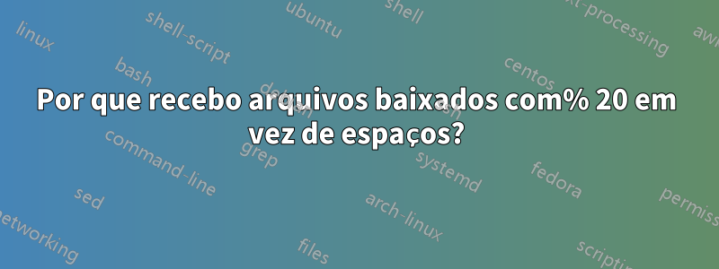 Por que recebo arquivos baixados com% 20 em vez de espaços?