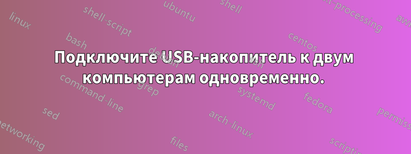 Подключите USB-накопитель к двум компьютерам одновременно.