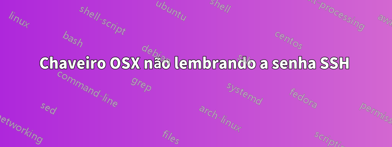 Chaveiro OSX não lembrando a senha SSH