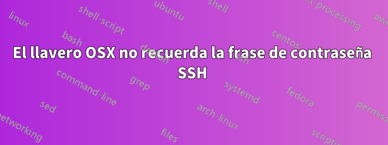 El llavero OSX no recuerda la frase de contraseña SSH