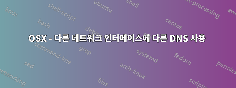 OSX - 다른 네트워크 인터페이스에 다른 DNS 사용