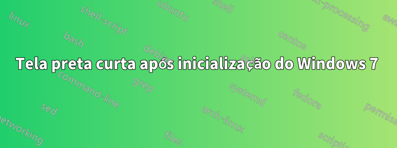 Tela preta curta após inicialização do Windows 7