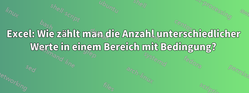 Excel: Wie zählt man die Anzahl unterschiedlicher Werte in einem Bereich mit Bedingung?