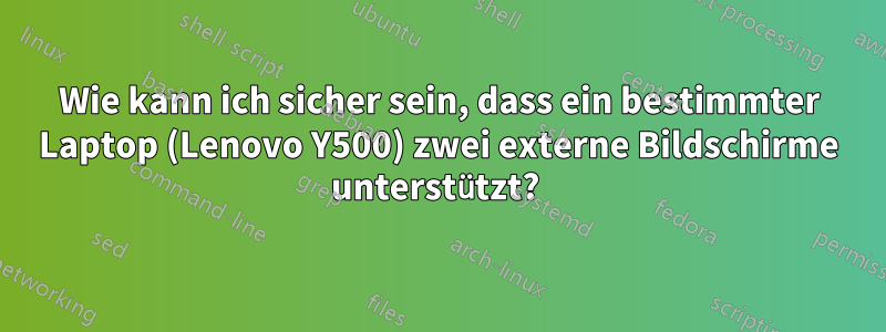 Wie kann ich sicher sein, dass ein bestimmter Laptop (Lenovo Y500) zwei externe Bildschirme unterstützt? 